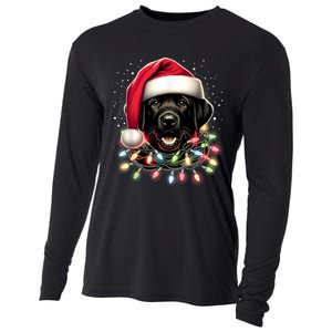 Black Lab Labrador Christmas Tree Light Pajama Dog Xmas Cooling Performance Long Sleeve Crew