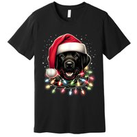 Black Lab Labrador Christmas Tree Light Pajama Dog Xmas Premium T-Shirt