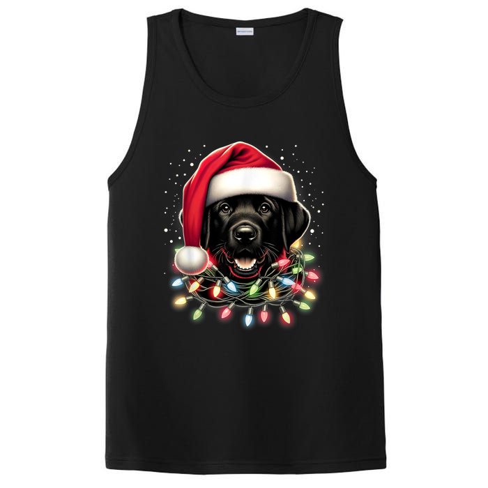 Black Lab Labrador Christmas Tree Light Pajama Dog Xmas PosiCharge Competitor Tank