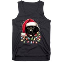 Black Lab Labrador Christmas Tree Light Pajama Dog Xmas Tank Top