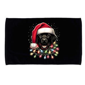 Black Lab Labrador Christmas Tree Light Pajama Dog Xmas Microfiber Hand Towel