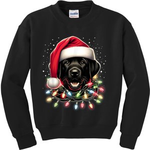 Black Lab Labrador Christmas Tree Light Pajama Dog Xmas Kids Sweatshirt