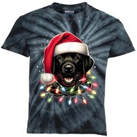 Black Lab Labrador Christmas Tree Light Pajama Dog Xmas Kids Tie-Dye T-Shirt