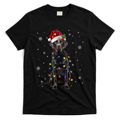 Black Lab Labrador Christmas Tree Light Pajama Dog Xmas T-Shirt
