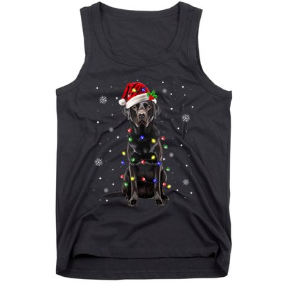Black Lab Labrador Christmas Tree Light Pajama Dog Xmas Tank Top