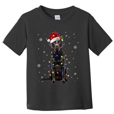 Black Lab Labrador Christmas Tree Light Pajama Dog Xmas Toddler T-Shirt
