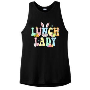 Bunny Lunch Lady Funny Egg Easter Day Floral Ladies PosiCharge Tri-Blend Wicking Tank