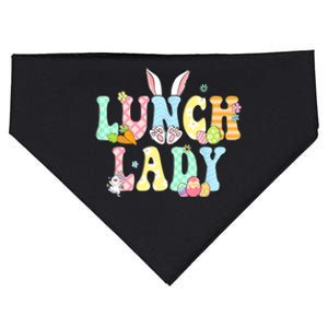 Bunny Lunch Lady Funny Egg Easter Day Floral USA-Made Doggie Bandana