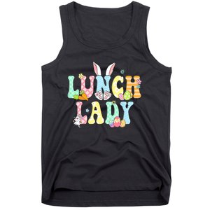 Bunny Lunch Lady Funny Egg Easter Day Floral Tank Top