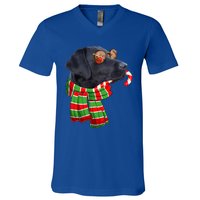 Black Lab Labrador Dog Owners Christmas Xmas Holiday Party Gift V-Neck T-Shirt