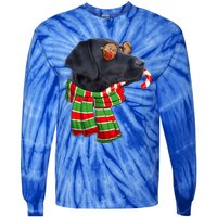 Black Lab Labrador Dog Owners Christmas Xmas Holiday Party Gift Tie-Dye Long Sleeve Shirt