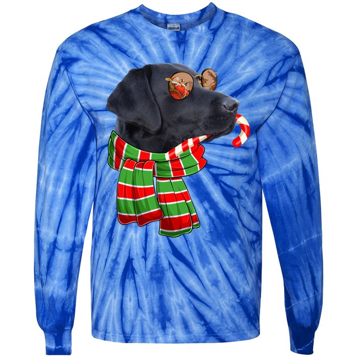 Black Lab Labrador Dog Owners Christmas Xmas Holiday Party Gift Tie-Dye Long Sleeve Shirt