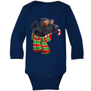 Black Lab Labrador Dog Owners Christmas Xmas Holiday Party Gift Baby Long Sleeve Bodysuit