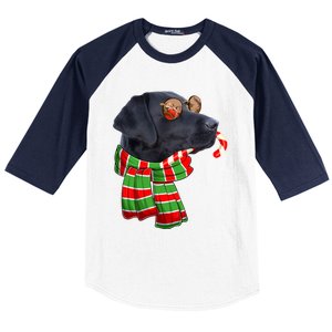 Black Lab Labrador Dog Owners Christmas Xmas Holiday Party Gift Baseball Sleeve Shirt