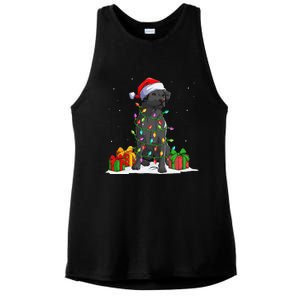 Black Lab Labrador Christmas Lights Pajama Dog Lover Xmas Ladies PosiCharge Tri-Blend Wicking Tank