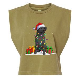 Black Lab Labrador Christmas Lights Pajama Dog Lover Xmas Garment-Dyed Women's Muscle Tee