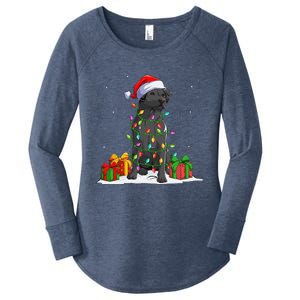 Black Lab Labrador Christmas Lights Pajama Dog Lover Xmas Women's Perfect Tri Tunic Long Sleeve Shirt