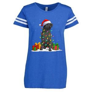 Black Lab Labrador Christmas Lights Pajama Dog Lover Xmas Enza Ladies Jersey Football T-Shirt