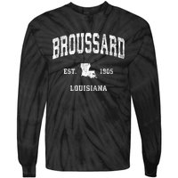 Broussard Louisiana La Vintage Athletic Sports Tie-Dye Long Sleeve Shirt