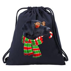 Black Lab Labrador Dog Owners Christmas Xmas Holiday Party Drawstring Bag