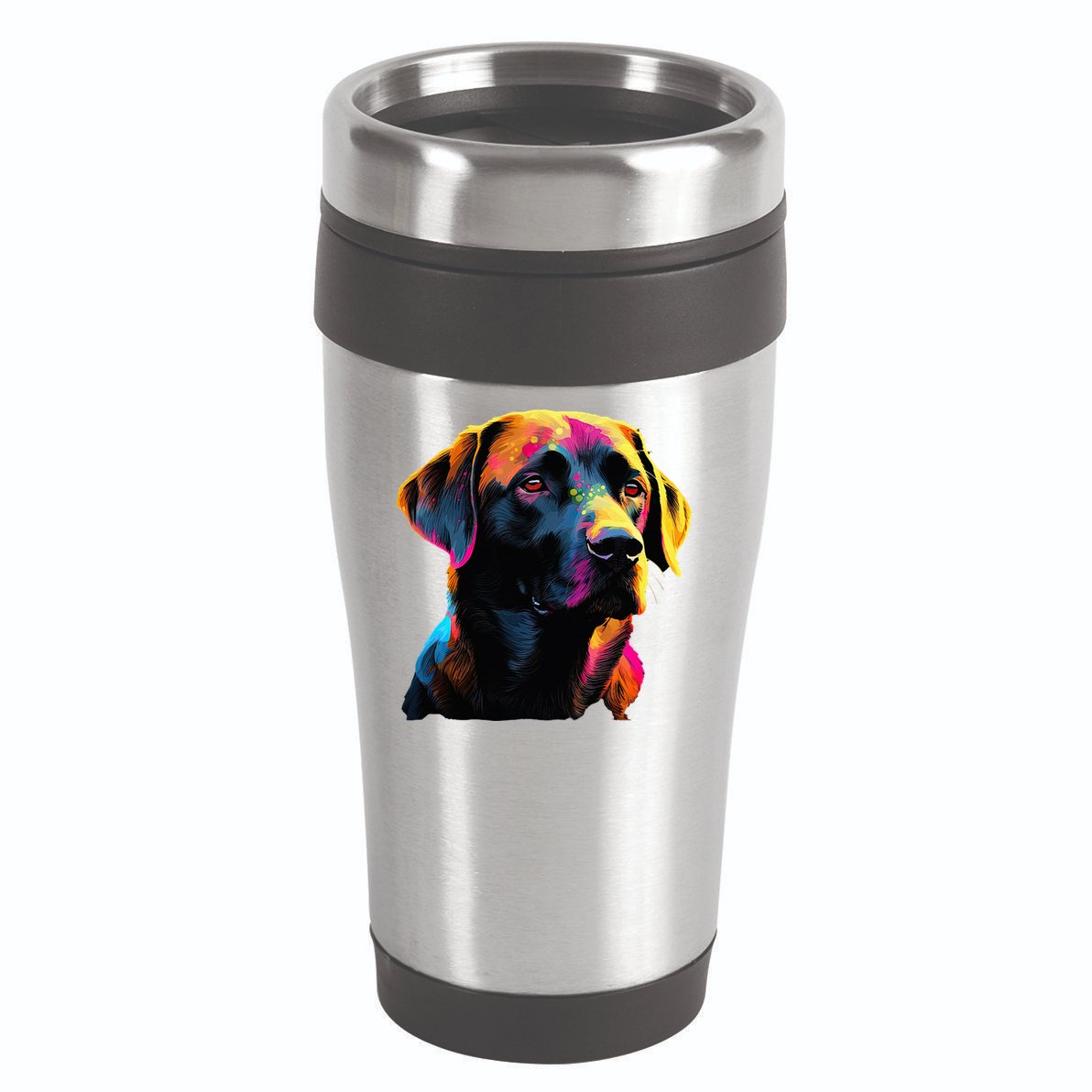 Black Labrador Lover Colorful Pop Art Black Lab 16oz Travel Tumbler