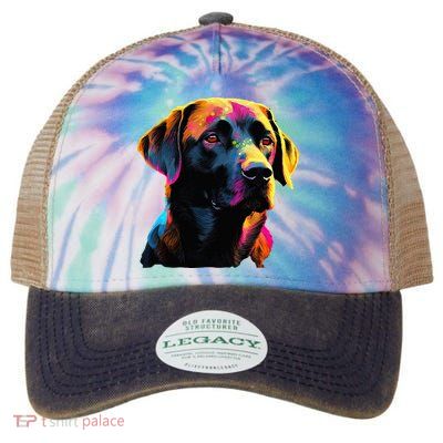 Black Labrador Lover Colorful Pop Art Black Lab Legacy Tie Dye Trucker Hat