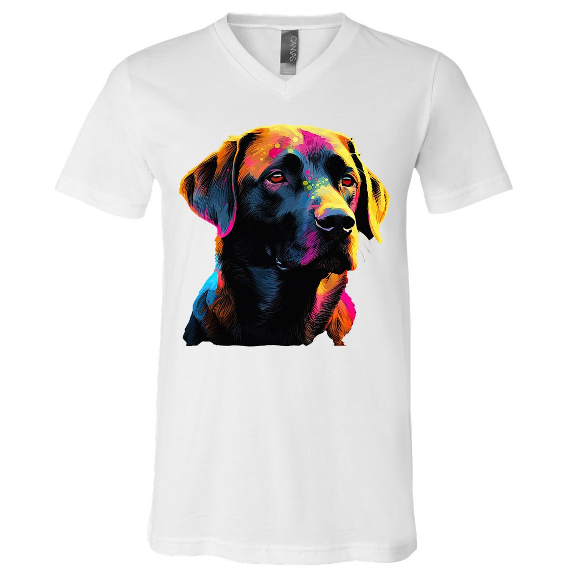 Black Labrador Lover Colorful Pop Art Black Lab V-Neck T-Shirt