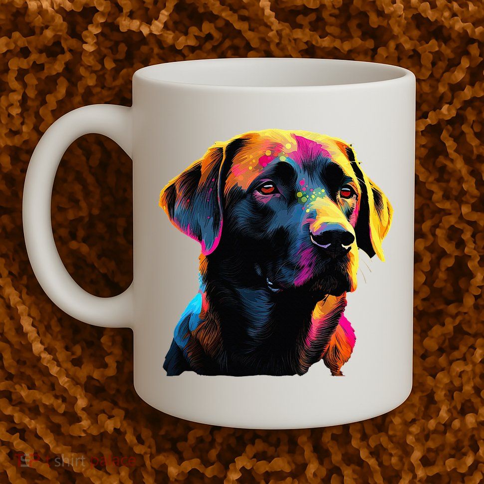 Black Labrador Lover Colorful Pop Art Black Lab Mug