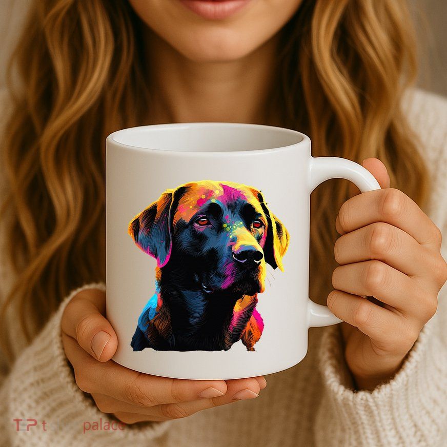 Black Labrador Lover Colorful Pop Art Black Lab Mug