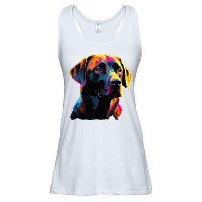 Black Labrador Lover Colorful Pop Art Black Lab Ladies Essential Flowy Tank