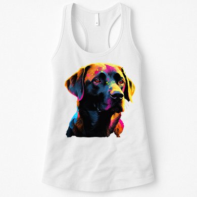 Black Labrador Lover Colorful Pop Art Black Lab Womens Tank Top