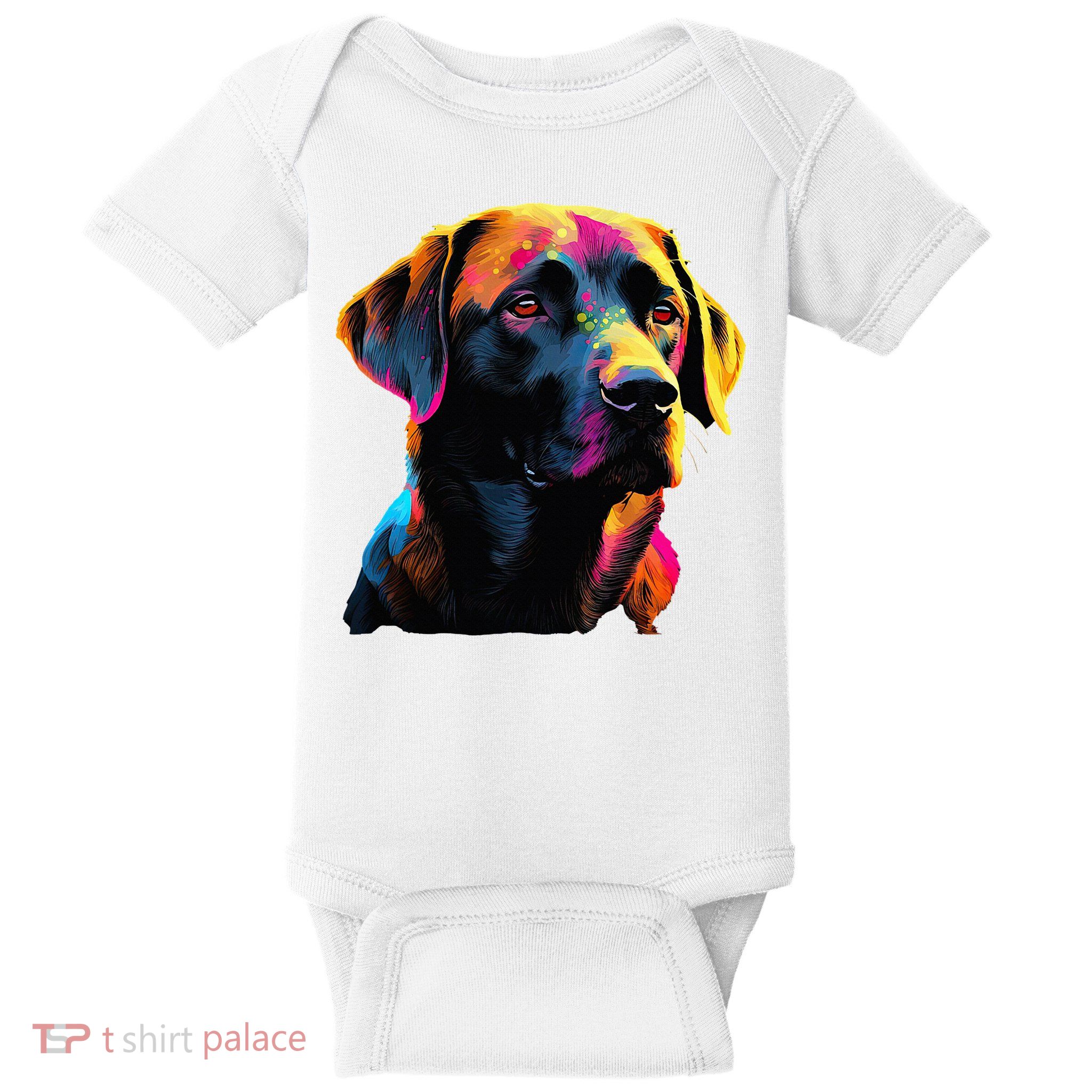 Black Labrador Lover Colorful Pop Art Black Lab Baby Bodysuit
