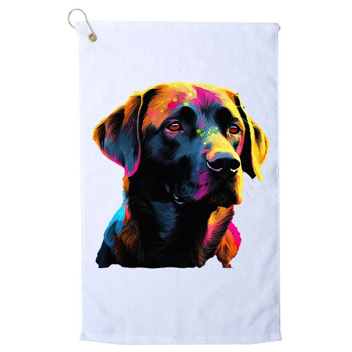 Black Labrador Lover Colorful Pop Art Black Lab Golf Towel