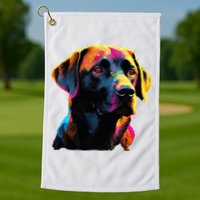 Black Labrador Lover Colorful Pop Art Black Lab Golf Towel