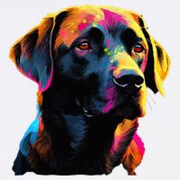 Black Labrador Lover Colorful Pop Art Black Lab Golf Towel