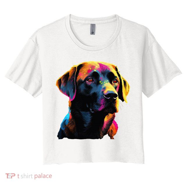 Black Labrador Lover Colorful Pop Art Black Lab Crop Top
