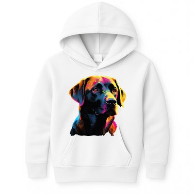 Black Labrador Lover Colorful Pop Art Black Lab Kids Hoodie