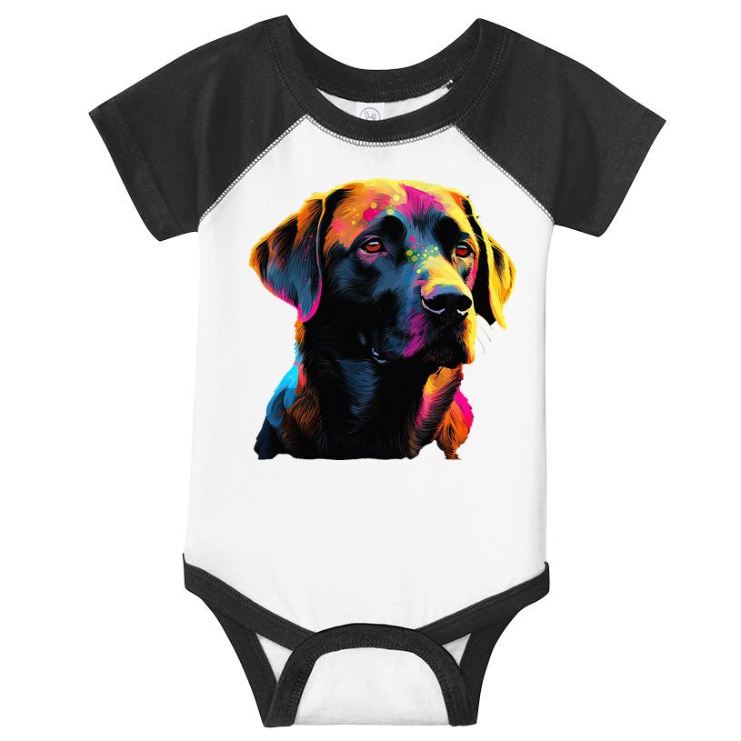 Black Labrador Lover Colorful Pop Art Black Lab Infant Baby Jersey Bodysuit