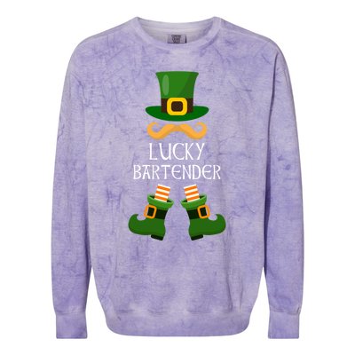 Bartender Lucky Leprechaun Matching Family St Patricks Day Cute Gift Colorblast Crewneck Sweatshirt