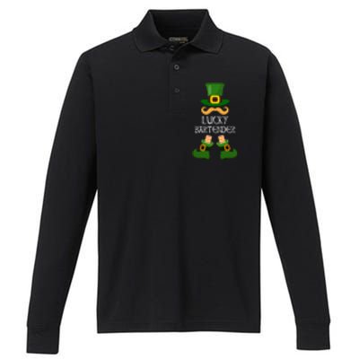 Bartender Lucky Leprechaun Matching Family St Patricks Day Cute Gift Performance Long Sleeve Polo