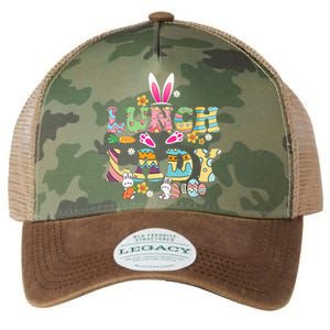 Bunny Lunch Lady Funny Egg Easter Day Floral Legacy Tie Dye Trucker Hat