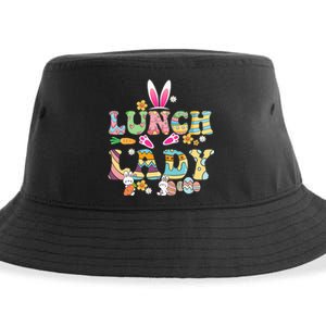 Bunny Lunch Lady Funny Egg Easter Day Floral Sustainable Bucket Hat