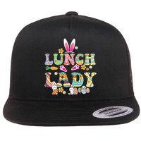 Bunny Lunch Lady Funny Egg Easter Day Floral Flat Bill Trucker Hat