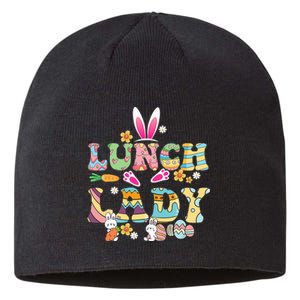 Bunny Lunch Lady Funny Egg Easter Day Floral Sustainable Beanie