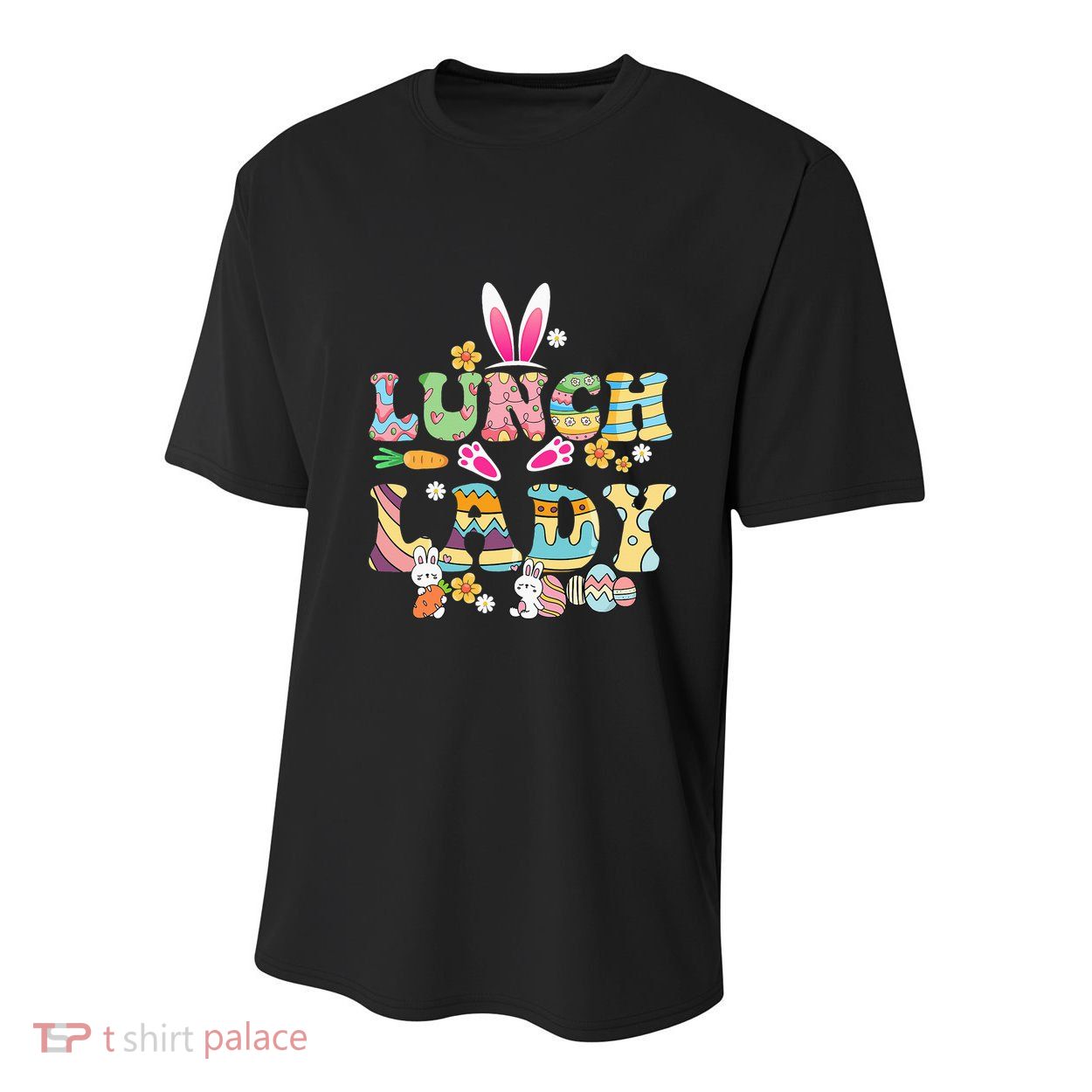 Bunny Lunch Lady Funny Egg Easter Day Floral Youth Performance Sprint T-Shirt