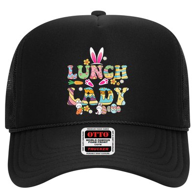 Bunny Lunch Lady Funny Egg Easter Day Floral Trucker Hat