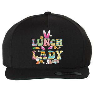 Bunny Lunch Lady Funny Egg Easter Day Floral Wool Snapback Cap