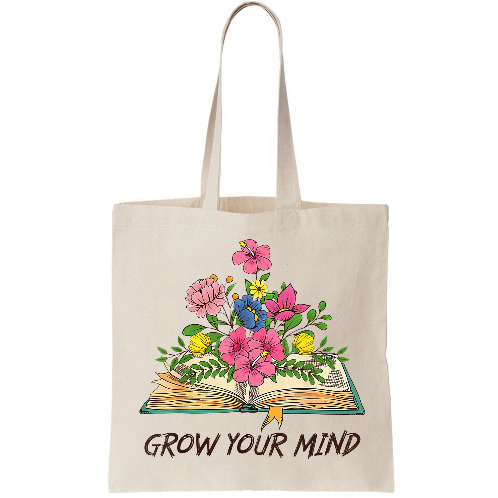 Book Lover Librarian Grow Your Mind Reading Teacher Flower Bag
