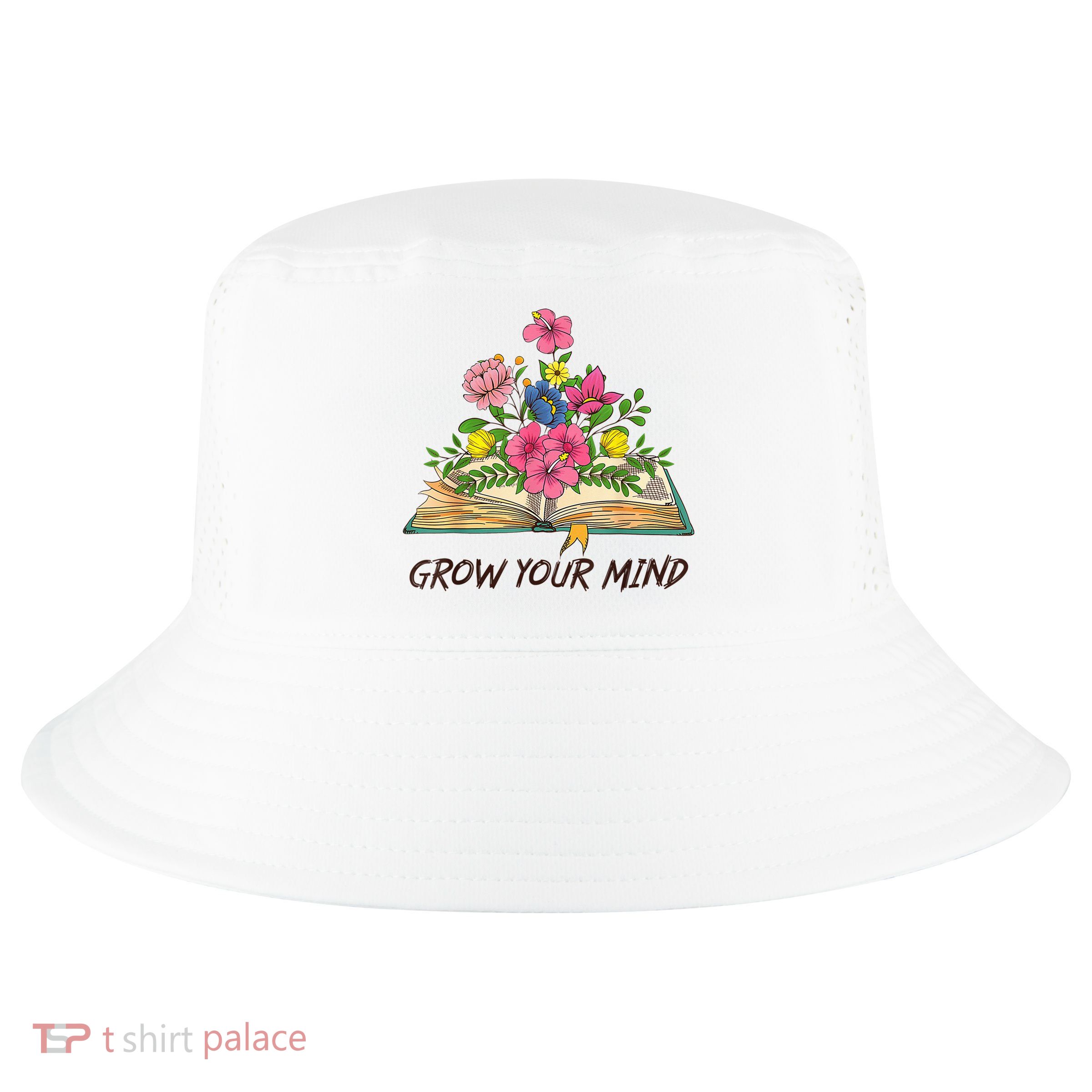Book Lover Librarian Grow Your Mind Reading Teacher Flower Cool Comfort Performance Bucket Hat