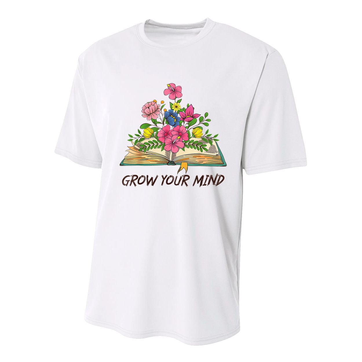 Book Lover Librarian Grow Your Mind Reading Teacher Flower Youth Performance Sprint T-Shirt
